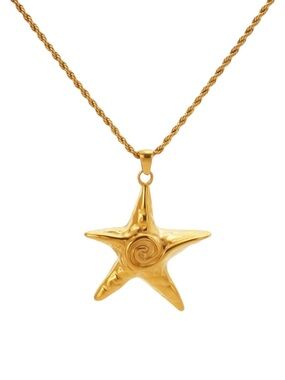 Gold Starfish Pendant Necklace